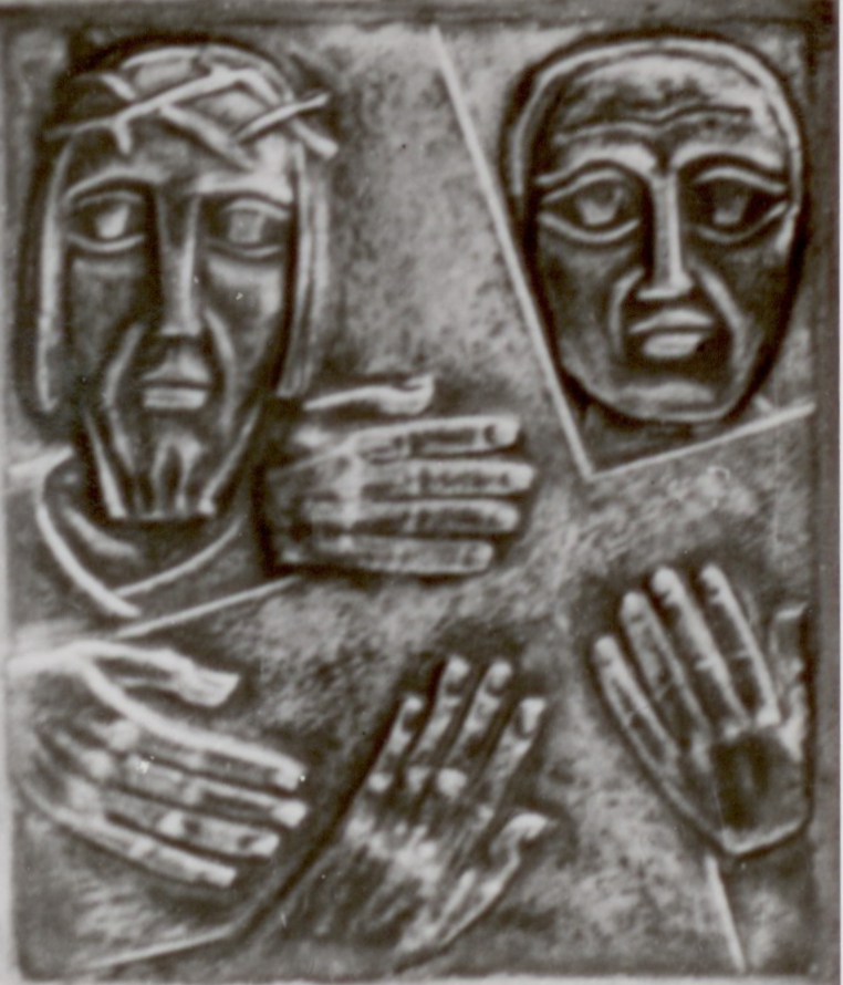 Simon von Cyrene hilft Jesus das Kreuz tragen